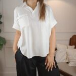 THERA ΜΠΛΟΥΖΑ ΜΕ ΚΟΥΜΠΑΚΙΑ ΚΑΙ ΠΕΤΟ ΛΕΥΚΗ