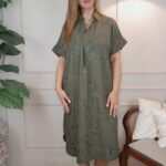 SYLVIA ΜΙΝΤΙ ΦΟΡΕΜΑ XAKI ΜΕ ΚΕΝΤΗΜΑΤΑ